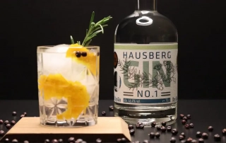 Hausberg No.1 Dry Gin mit einem Cocktail